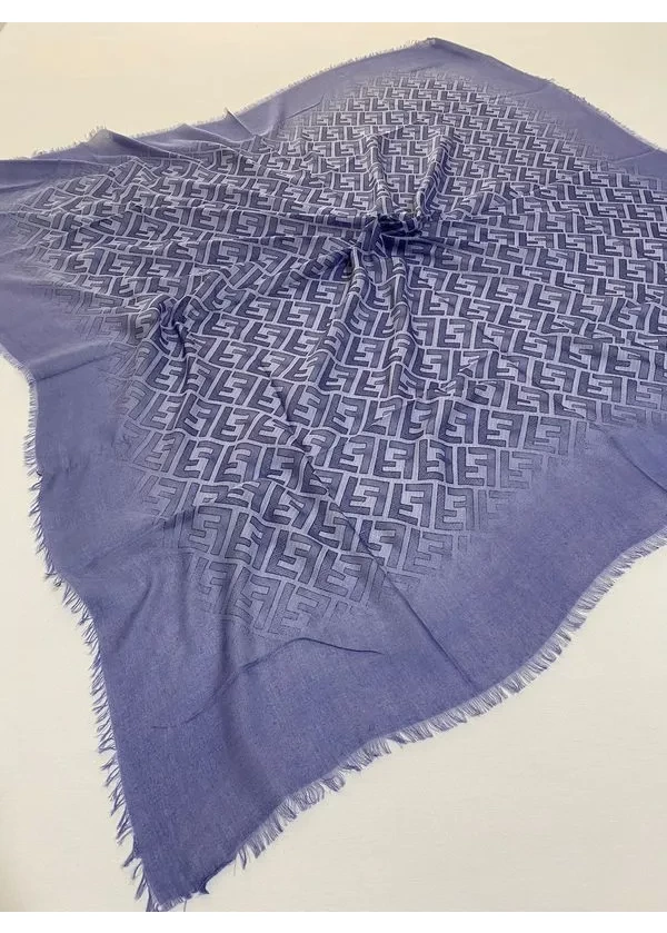 F Desen Flamlı Keten Eşarp ck9