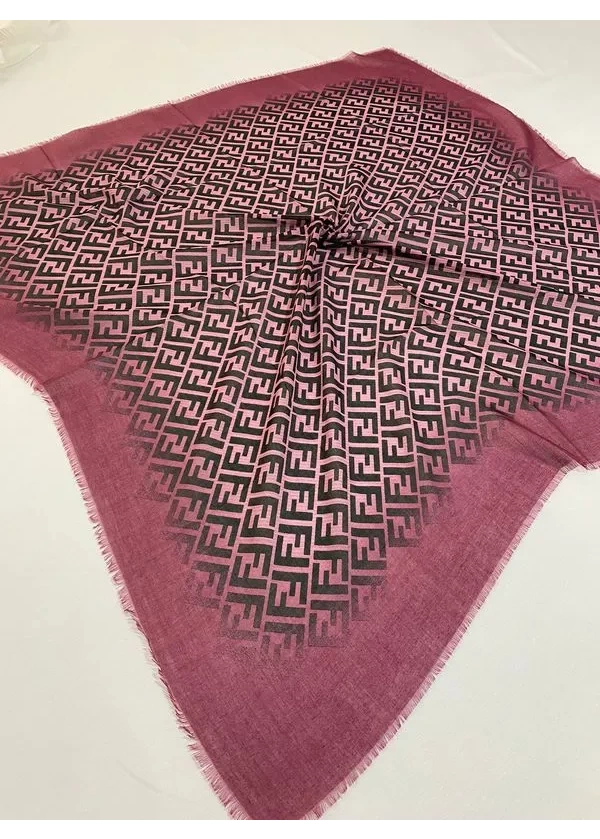 F Desen Flamlı Keten Eşarp ck20