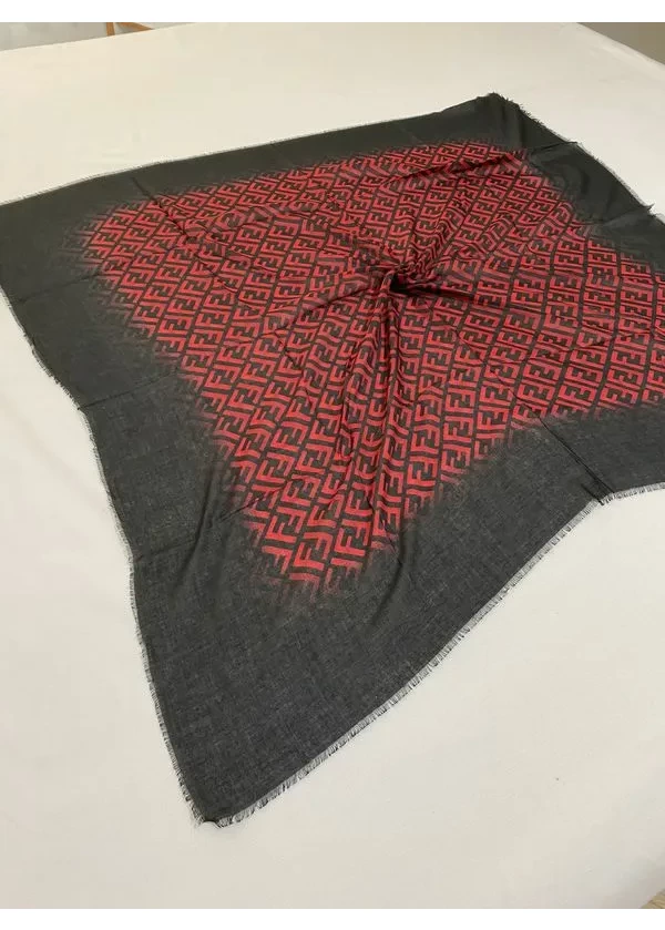 F Desen Flamlı Keten Eşarp ck25