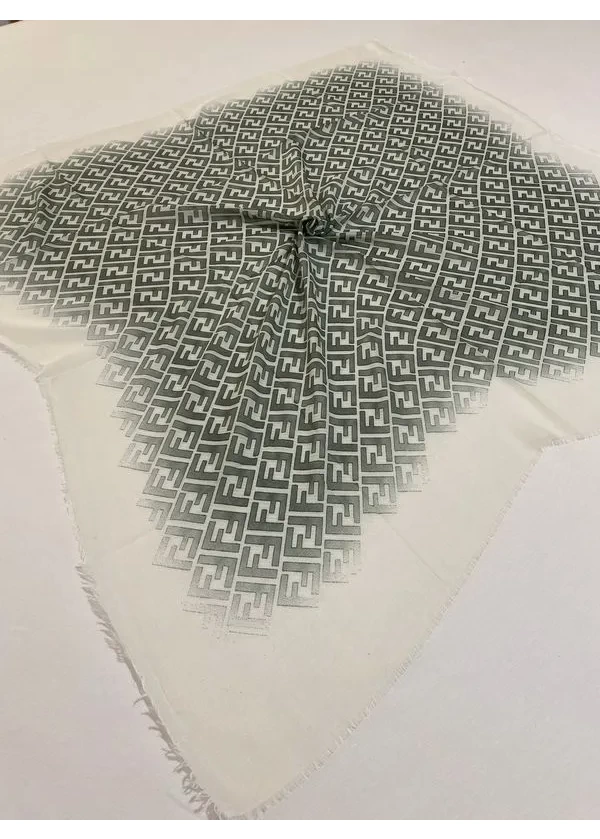 F Desen Flamlı Keten Eşarp ck11