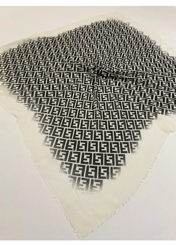 F Desen Flamlı Keten Eşarp ck13