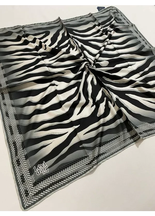  Levid'or Zebra Desen Kristal İpek Eşarp