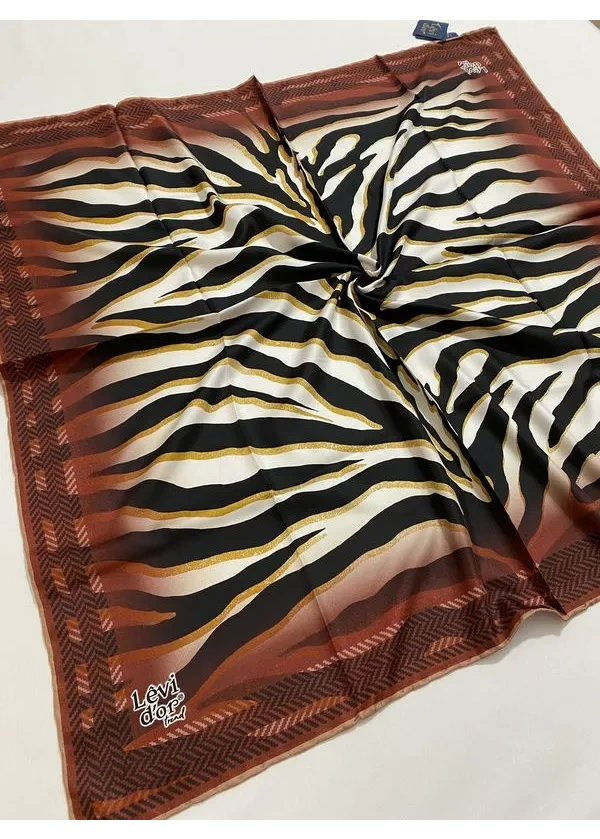  Levid'or Zebra Desen Kristal İpek Eşarp dm3