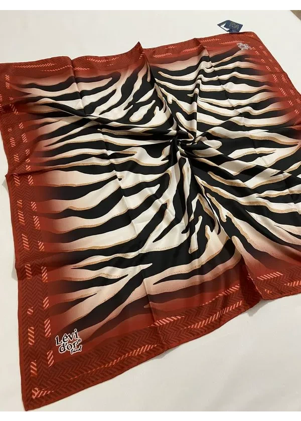  Levid'or Zebra Desen Kristal İpek Eşarp dm4