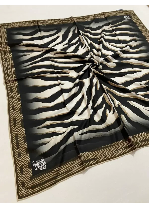  Levid'or Zebra Desen Kristal İpek Eşarp dm5