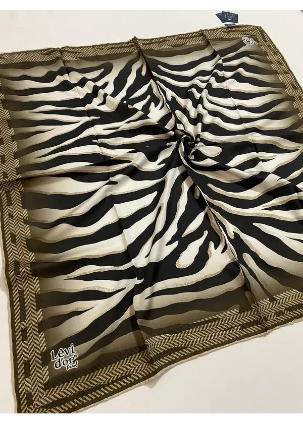  Levid'or Zebra Desen Kristal İpek Eşarp dm6