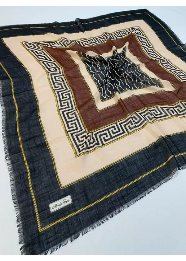 Moda Ben Flamlı Keten Eşarp co11