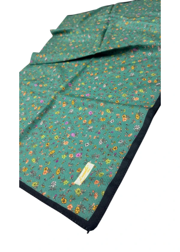 Lorenda Organik Soft Eşarp Çiçek Desen Camgöbeği