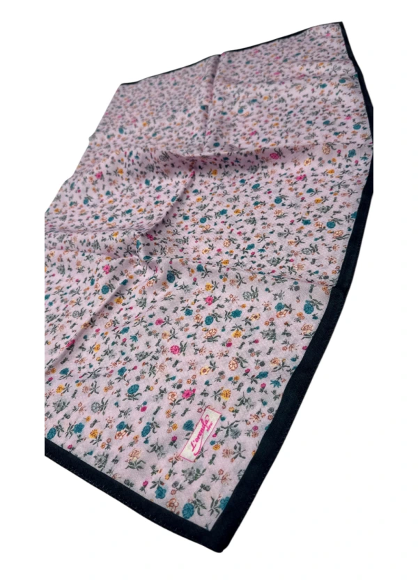 Lorenda Organik Soft Eşarp Çiçek Desen Pudra