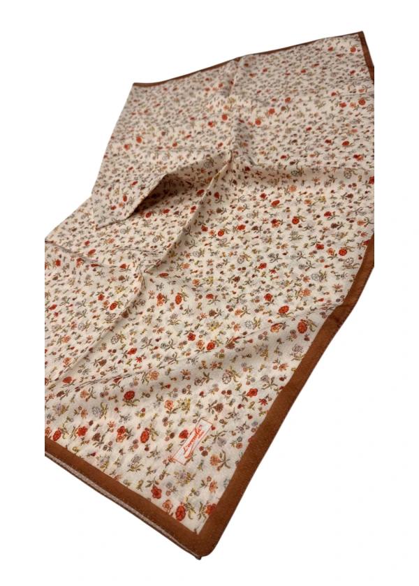 Lorenda Organik Soft Eşarp Çiçek Desen Kiremit
