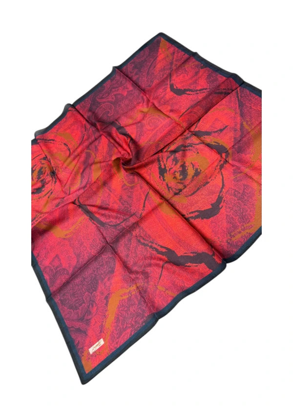 Lorenda Organik Soft Eşarp Etro Gül  Desen 11