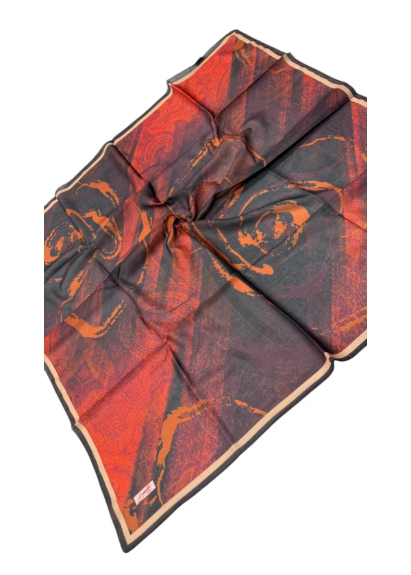 Lorenda Organik Soft Eşarp Etro Gül  Desen 12