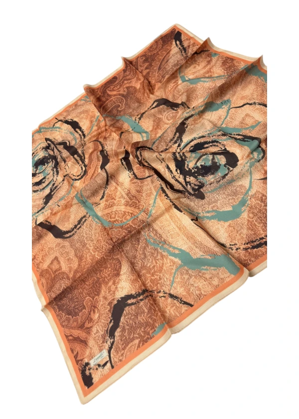 Lorenda Organik Soft Eşarp Etro Gül  Desen 15