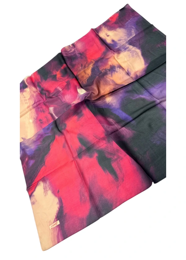 Lorenda Organik Soft Eşarp Batik Desen Bordo