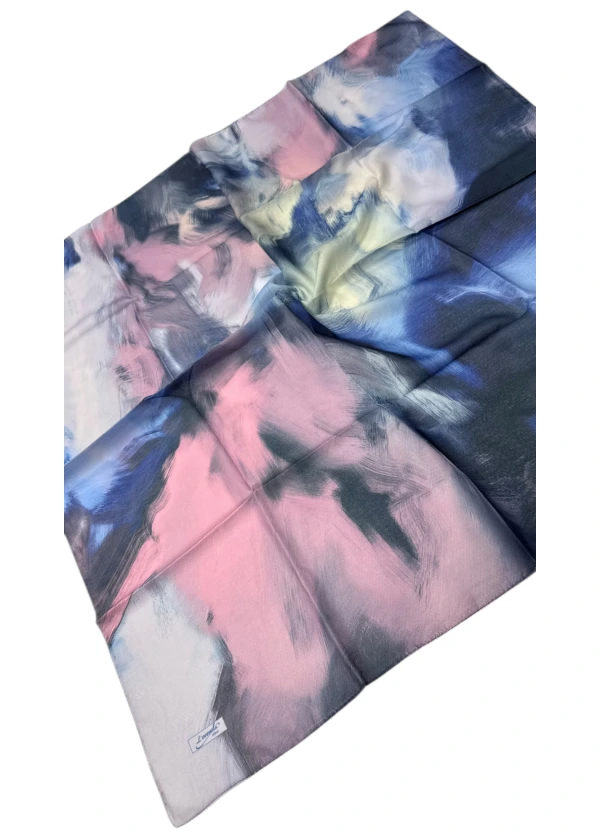 Lorenda Organik Soft Eşarp Batik Desen Pudra