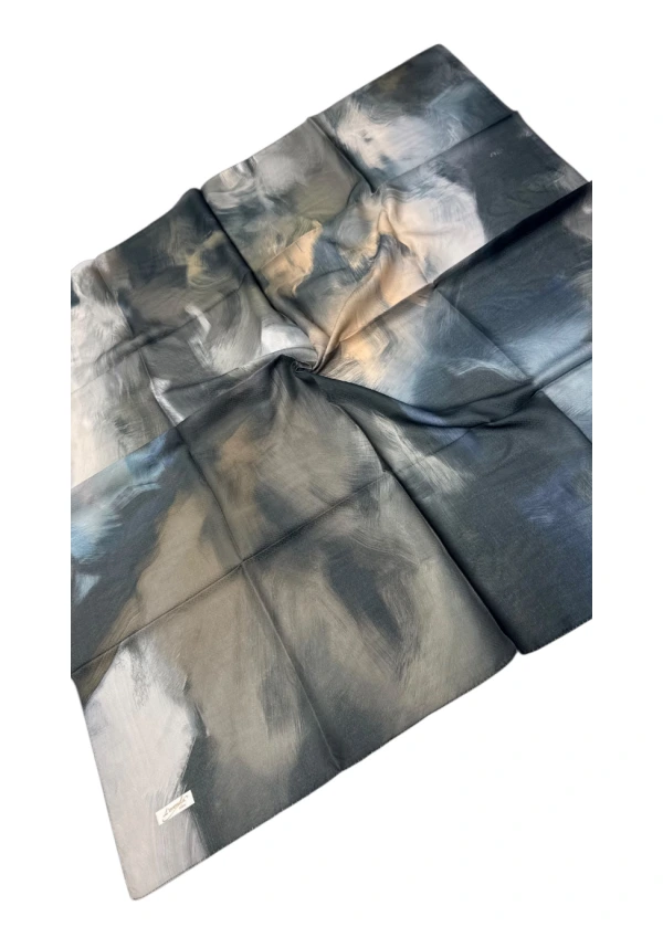 Lorenda Organik Soft Eşarp Batik Desen Vizon