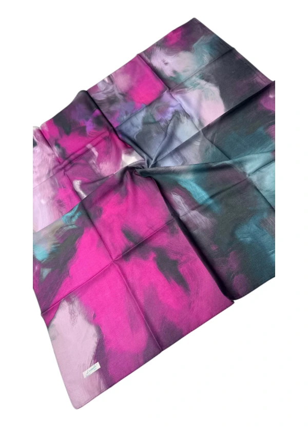 Lorenda Organik Soft Eşarp Batik Desen Fuşya
