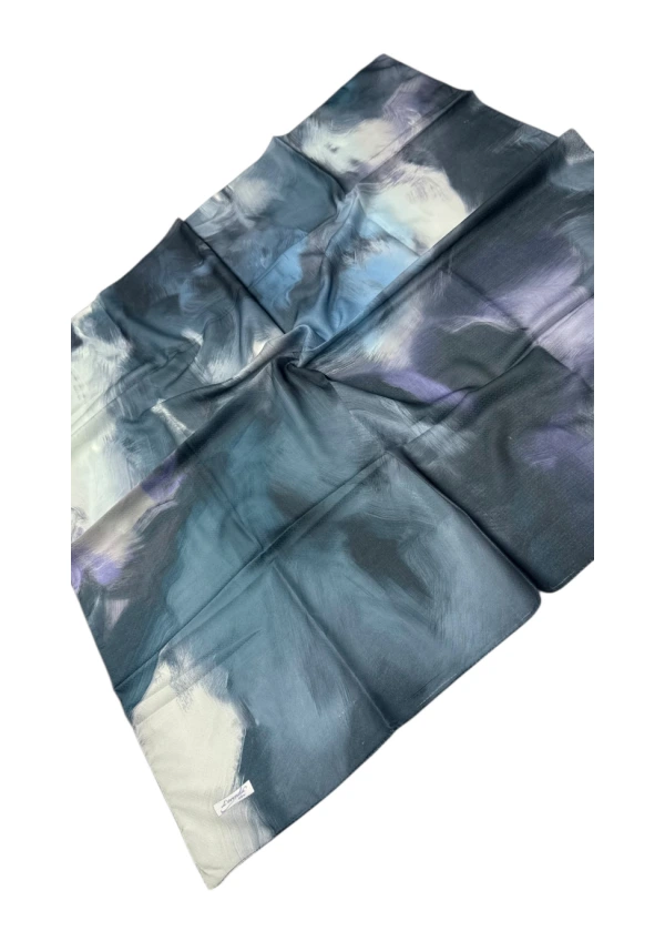 Lorenda Organik Soft Eşarp Batik Desen Petrol
