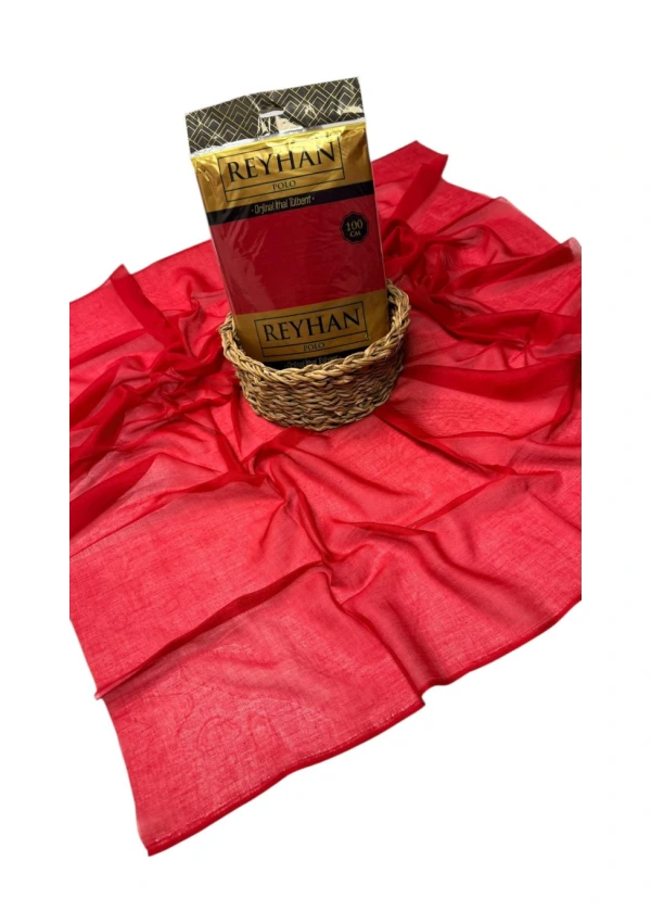 Reyhan Oyalık Düz Renk Oyalık Yazma ry Kırmızı