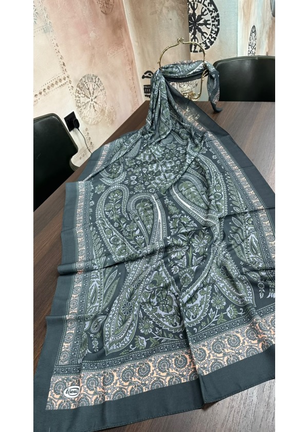 Etnik Desen Pamuk Soft Şal LRD-2 Siyah