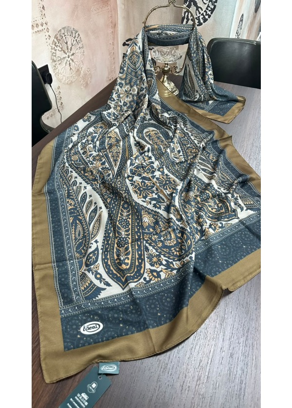 Etnik Desen Pamuk Soft Şal LRD-2 Yağ Yeşili