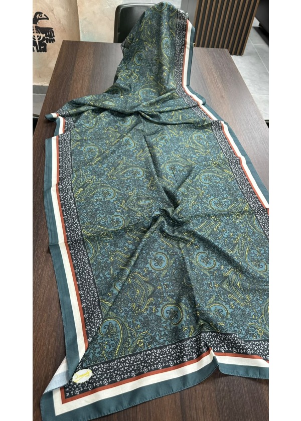Etnik Desen Pamuk Soft Şal LRD Yeşil
