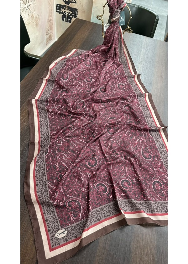 Etnik Desen Pamuk Soft Şal LRD Bordo
