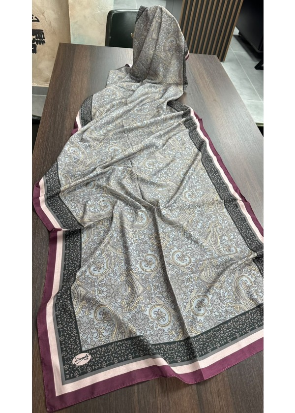 Etnik Desen Pamuk Soft Şal LRD Lila