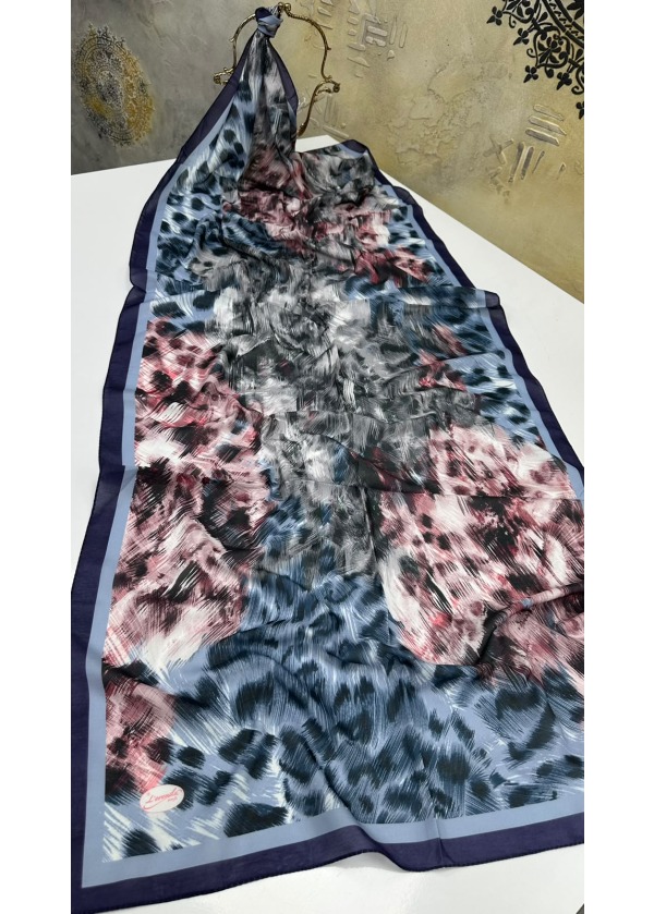 Leopar Desen Pamuk Soft Şal 1