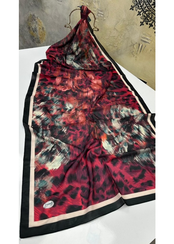 Leopar Desen Pamuk Soft Şal 12