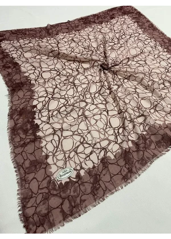 Yasemin Flamlı Keten Pamuk Eşarp cz18
