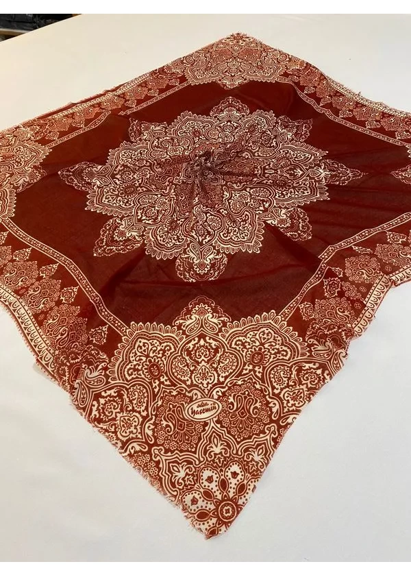 Yasemin Flamlı Keten Pamuk Eşarp de12