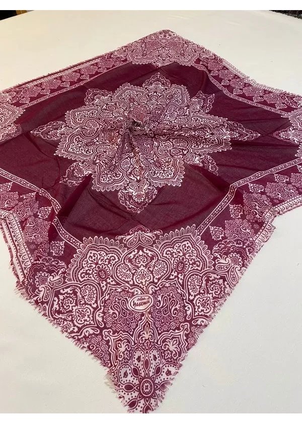 Yasemin Flamlı Keten Pamuk Eşarp de13
