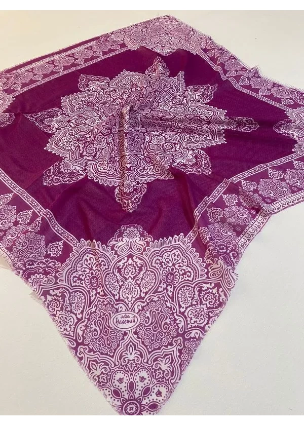 Yasemin Flamlı Keten Pamuk Eşarp de16