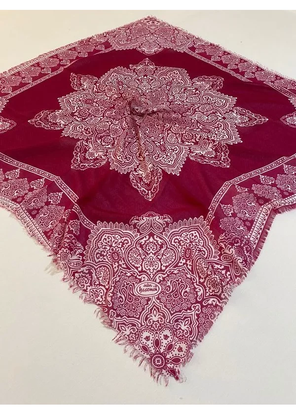 Yasemin Flamlı Keten Pamuk Eşarp de17