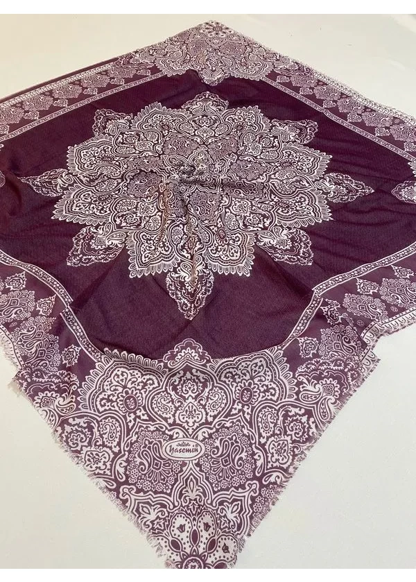 Yasemin Flamlı Keten Pamuk Eşarp de18