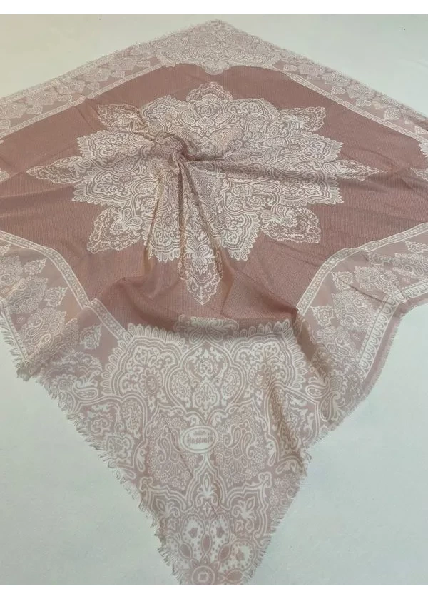 Yasemin Flamlı Keten Pamuk Eşarp de20