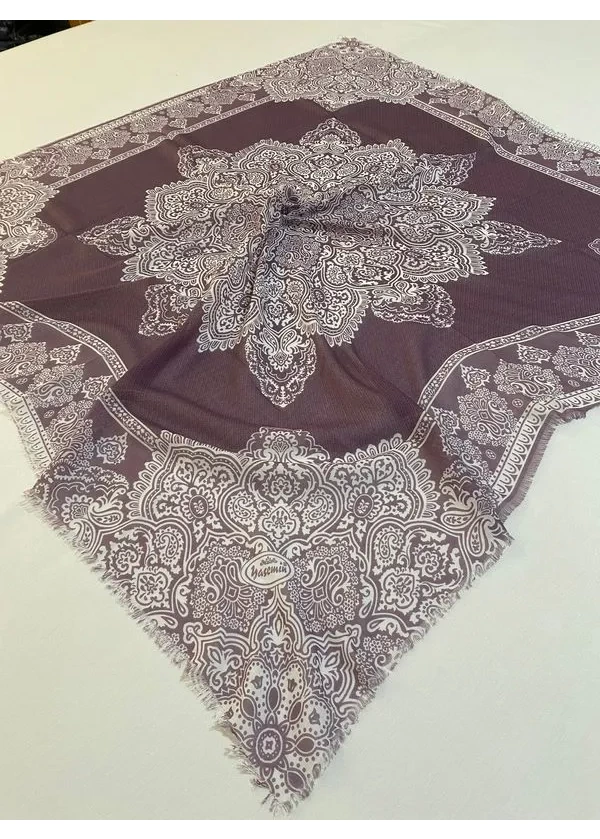 Yasemin Flamlı Keten Pamuk Eşarp de23