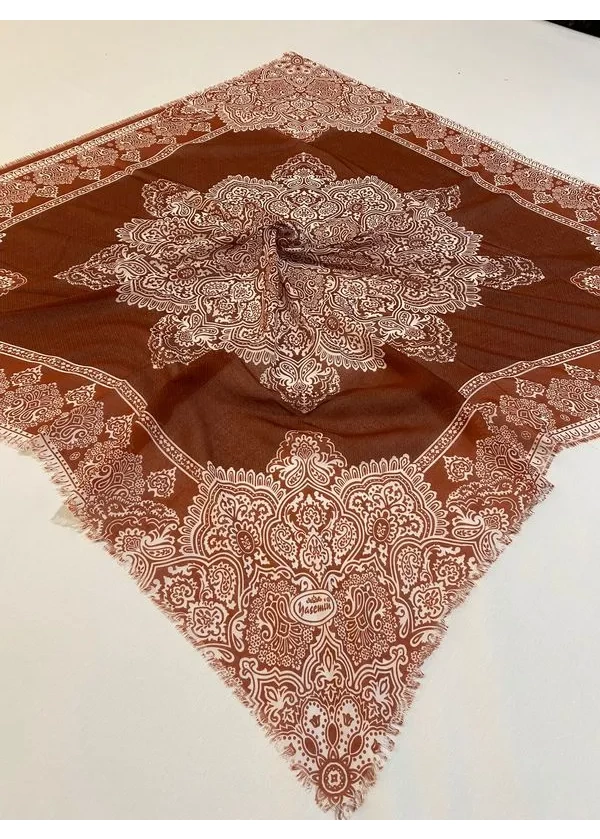 Yasemin Flamlı Keten Pamuk Eşarp de26