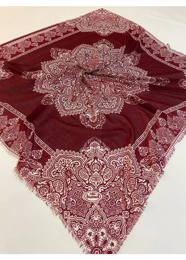 Yasemin Flamlı Keten Pamuk Eşarp de4