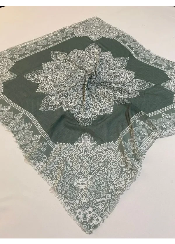 Yasemin Flamlı Keten Pamuk Eşarp de8