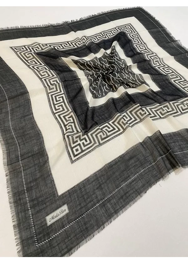 Moda Ben Flamlı Keten Eşarp co10