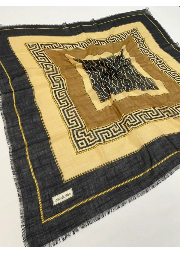 Moda Ben Flamlı Keten Eşarp co6
