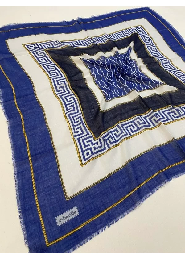 Moda Ben Flamlı Keten Eşarp co9