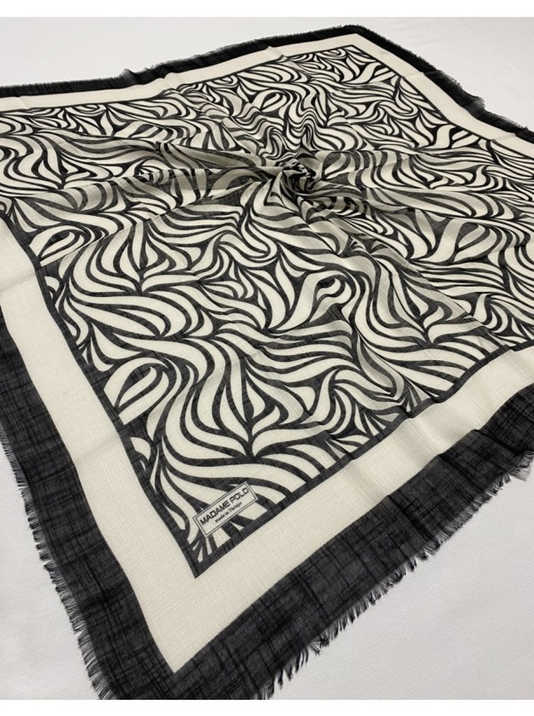 Madame Polo Flamlı Keten Eşarp l5