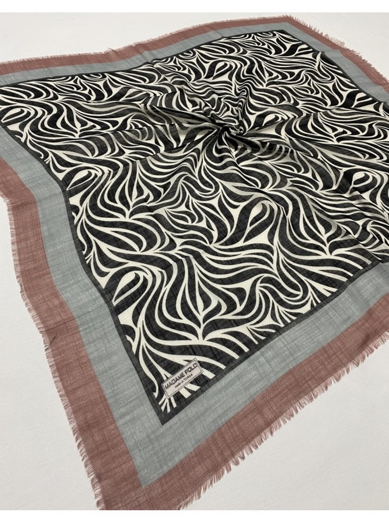 Madame Polo Flamlı Keten Eşarp l9