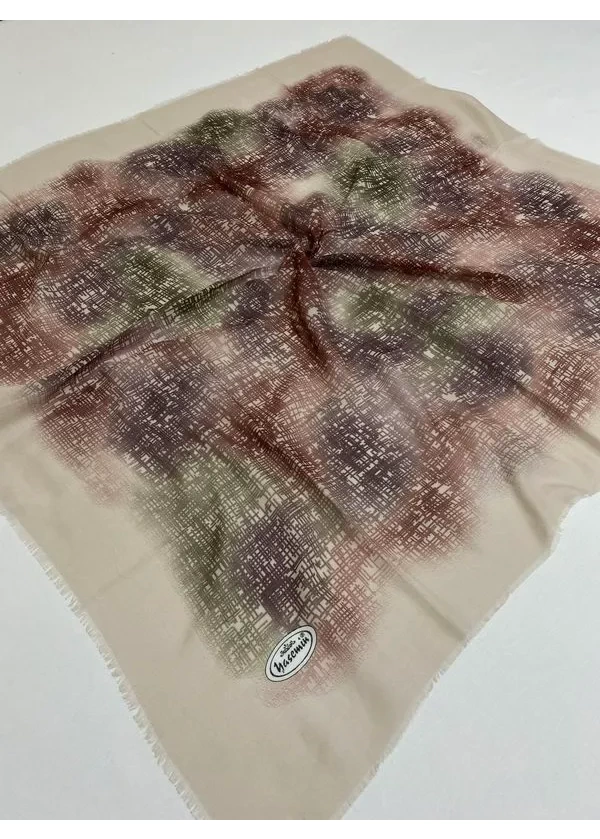 Yasemin Flamlı Keten Pamuk Eşarp db8